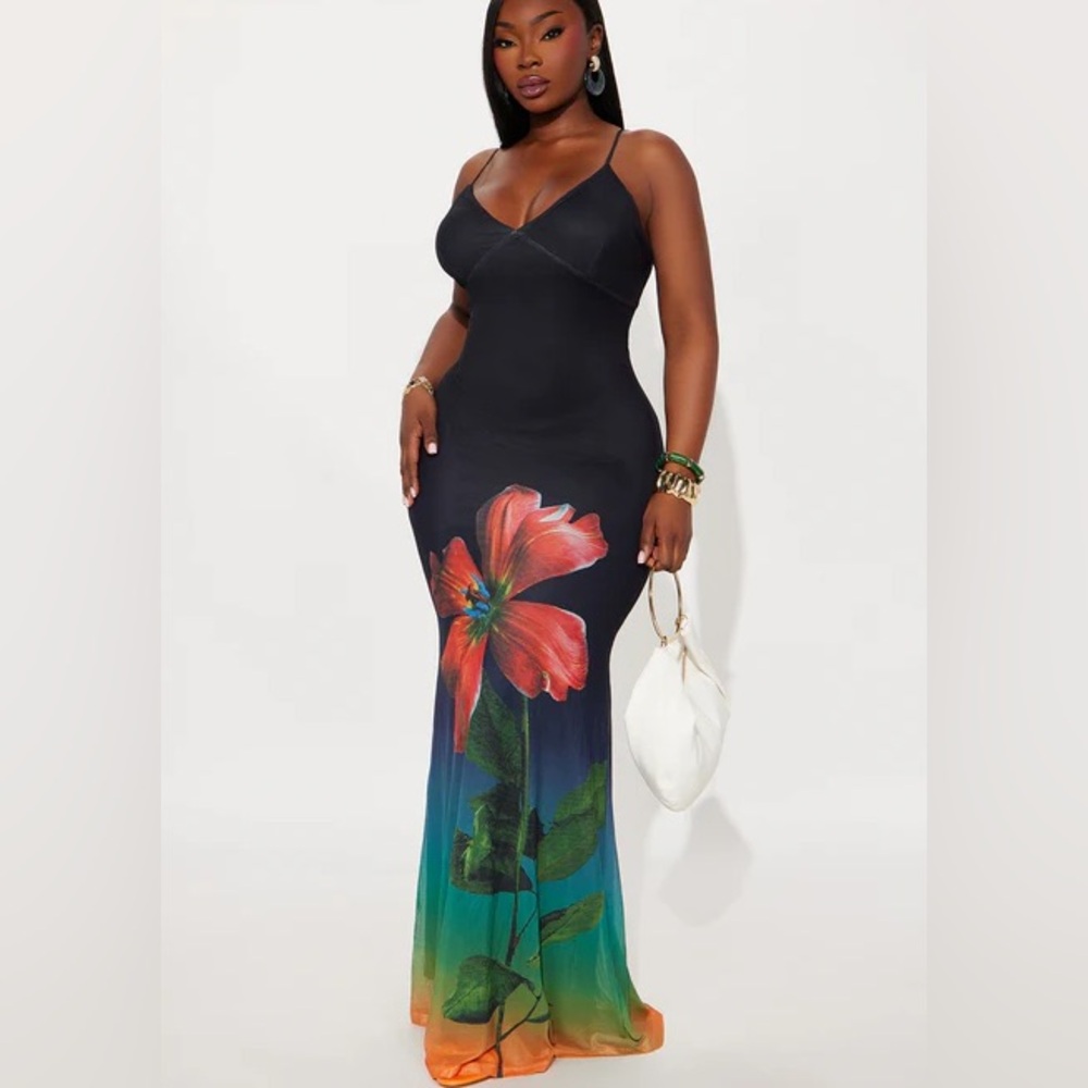 Melanie Floral Mesh Maxi Dress NEW 🏷️